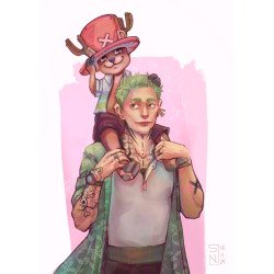 Tony Tony Chopper i Zoro -  w tatuażach - Print | Sklep Online