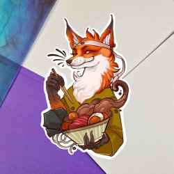 Naklejka "Lis Ramen"  | Naklejka Holo | Sklep Online