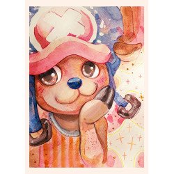 OP: Tony Tony Chopper | A5 Wydruk | Akwarela