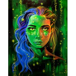 Kobieta w Symbolach Planet - Magia i Zieleń | Sklep Online